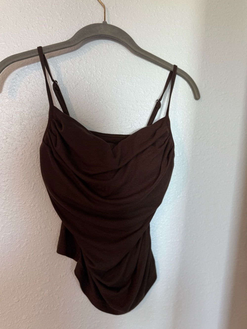 Women’s OGL Brown Draped Cowl Neck Brami Camisole